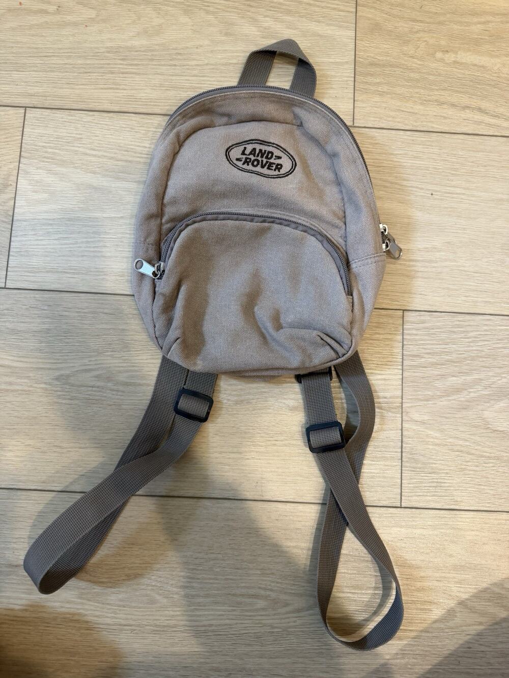 Land Rover Logo Mini Backpack Tan Beige Canvas Color 10” Bag